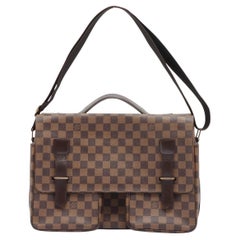 Louis Vuitton Damier Ebene Canvas Leather Broadway Messenger Bag
