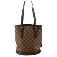 Louis Vuitton Damier Ebene Canvas Leather Bucket Marais Bag