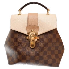 Louis Vuitton Damier Ebene Canvas Leather Claptop Backpack Strap