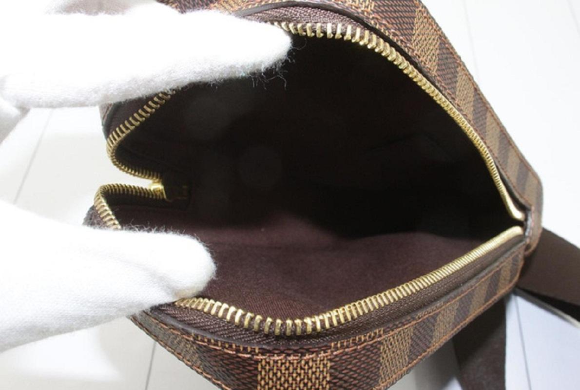Louis Vuitton Damier Ebene Canvas Leather Geronimos Crossbody Bag For Sale 1