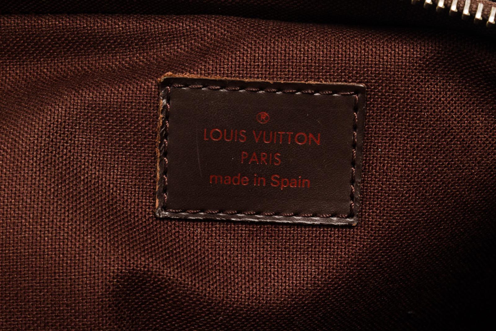 Brown Louis Vuitton Damier Ebene Canvas Leather Geronimos Waist Bag For Sale