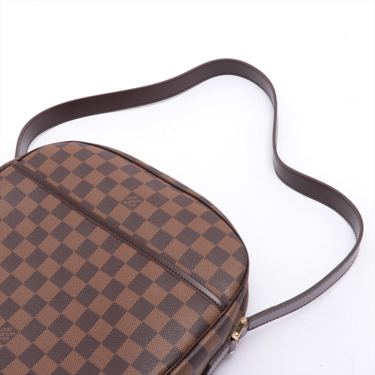 Women's Louis Vuitton Damier Ebene Canvas Leather Ipanema GM Shoulder Bag For Sale
