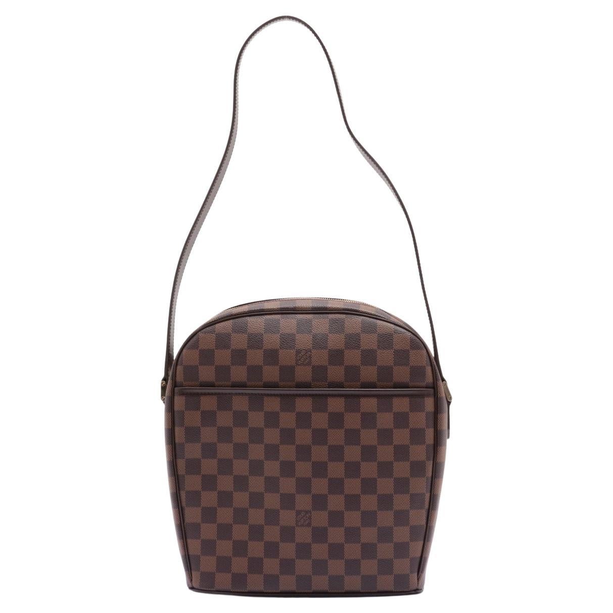 Louis Vuitton Damier Ebene Canvas Leather Ipanema GM Shoulder Bag For Sale