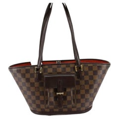 Louis Vuitton Damier Ebene Canvas Leather Manosque PM Shoulder Bag