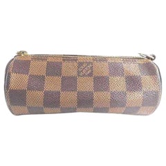 Louis Vuitton Damier Ebene Canvas Leather Mini Papillon Pochette Bag