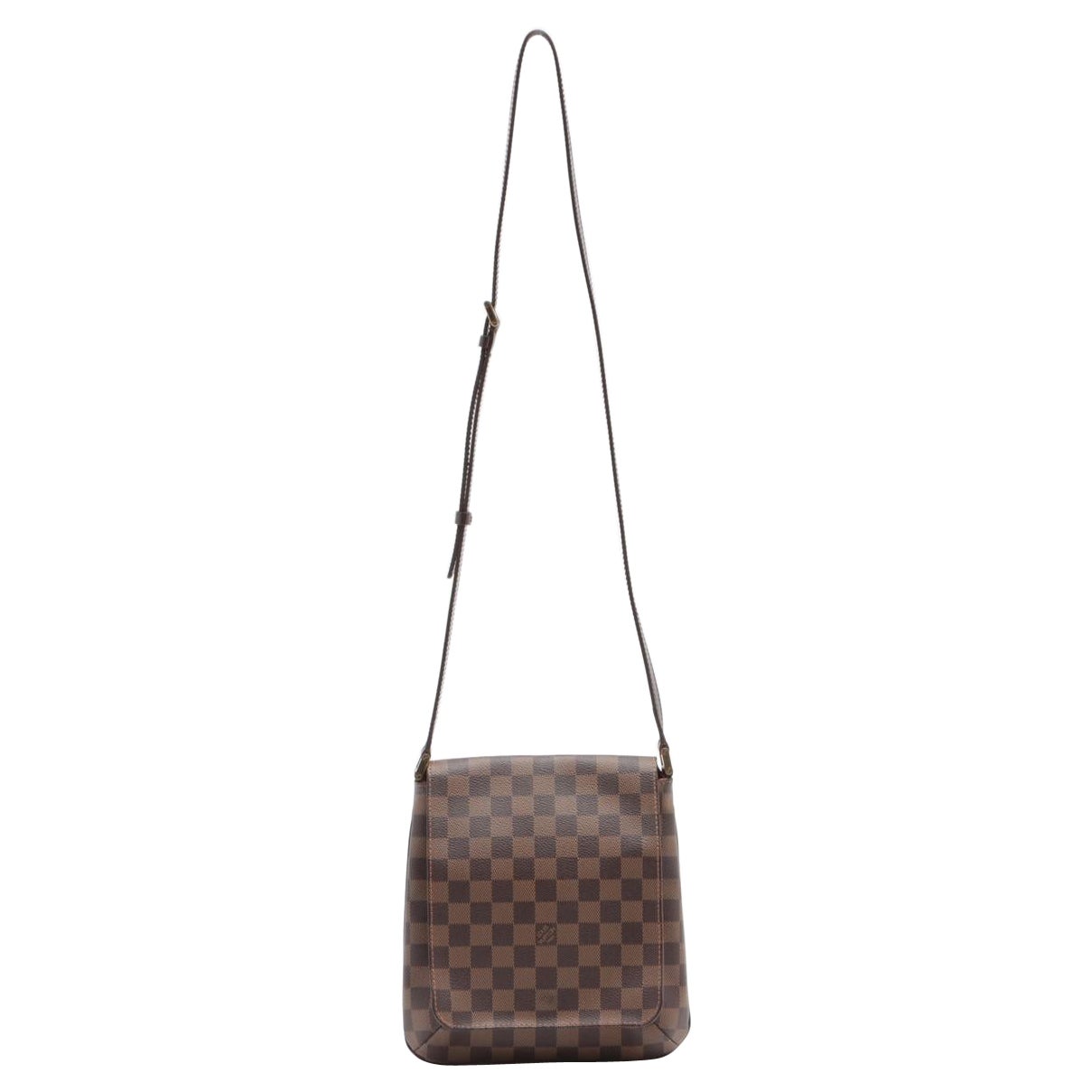 Louis Vuitton Damier Ebene Canvas Leather Musette Salsa Long Strap PM Shoulder B