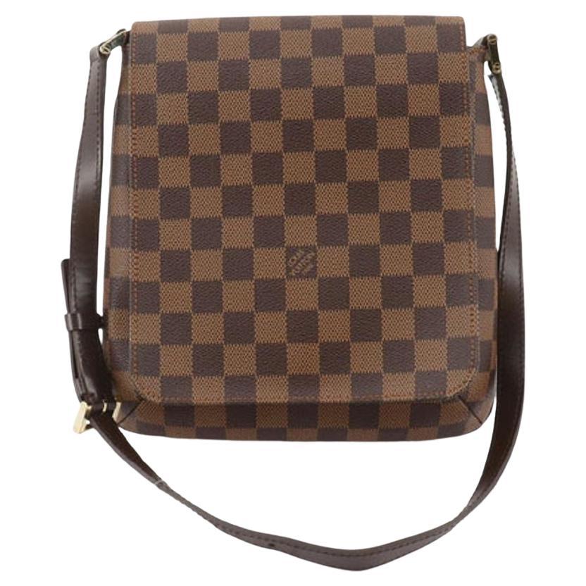 Louis Vuitton Damier Ebene Canvas Leather Musette Salsa Short Strap PM Bag For Sale