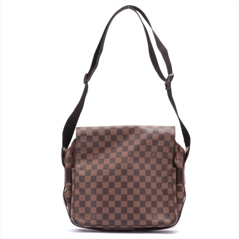 Louis Vuitton Damier Ebene Canvas Leather Naviglio Messenger Bag For Sale  at 1stDibs