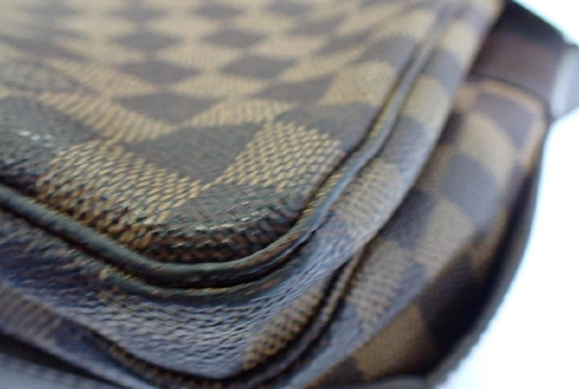Black Louis Vuitton Damier Ebene Canvas Leather Naviglio Messenger Bag