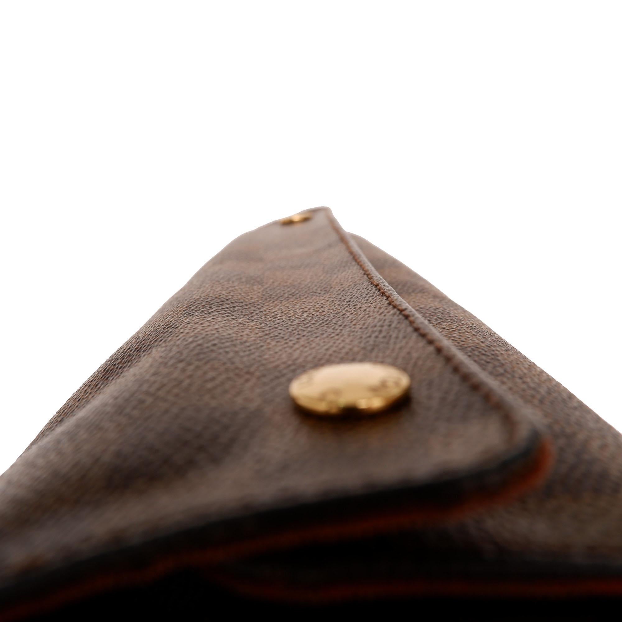 Brown Louis Vuitton Damier Ebene Canvas Leather Naviglio Messenger Bag