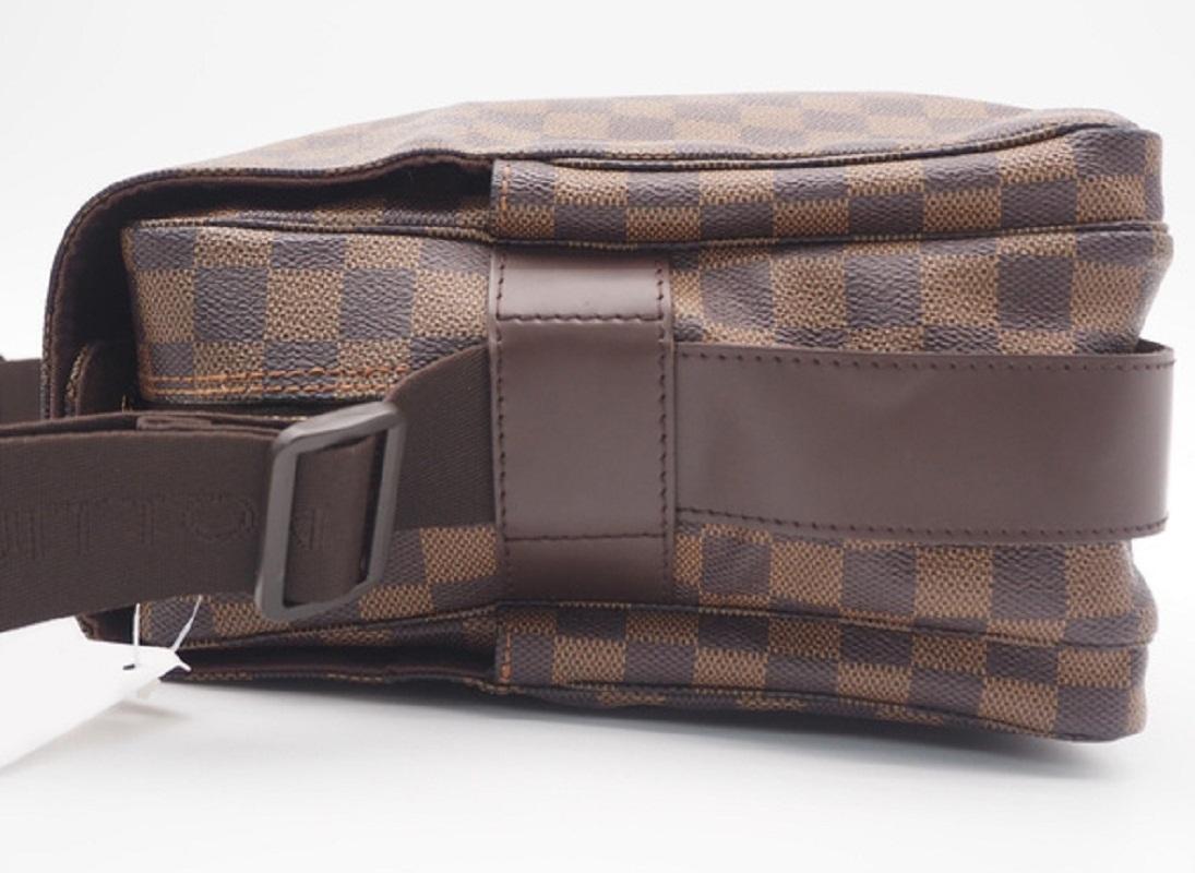 Gray Louis Vuitton Damier Ebene Canvas Leather Naviglio Messenger Bag