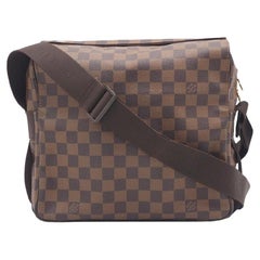 Louis Vuitton Damier Ebene Canvas Naviglio Shoulder Messenger Bag Briefcase  For Sale at 1stDibs