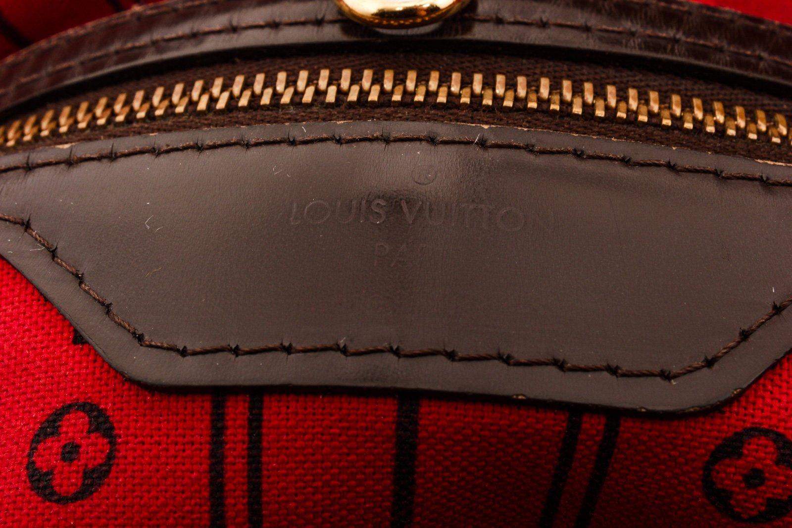 Louis Vuitton Damier Ebene Canvas Leather Neverfull GM Bag In Good Condition In Irvine, CA