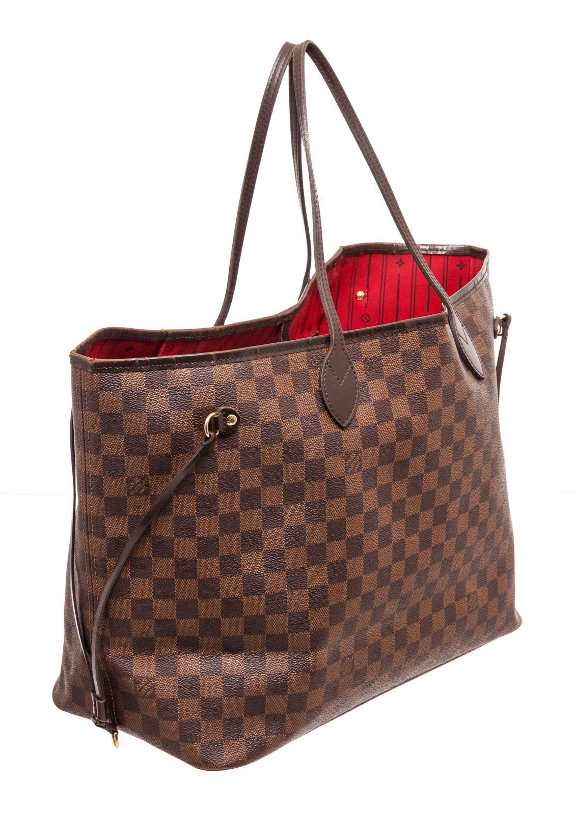 Louis Vuitton Damier Ebene Canvas Leather Neverfull GM Bag 2
