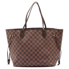 Louis Vuitton Damier Ebene Canvas Leather Neverfull MM Bag