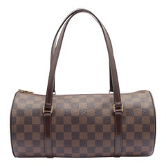 Louis Vuitton Damier Ebene Canvas Leather Papillon 30 cm Shoulder Bag