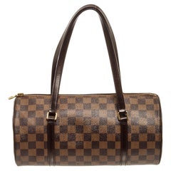 Louis Vuitton Damier Ebene Canvas Leather Papillon 30 cm Shoulder Bag