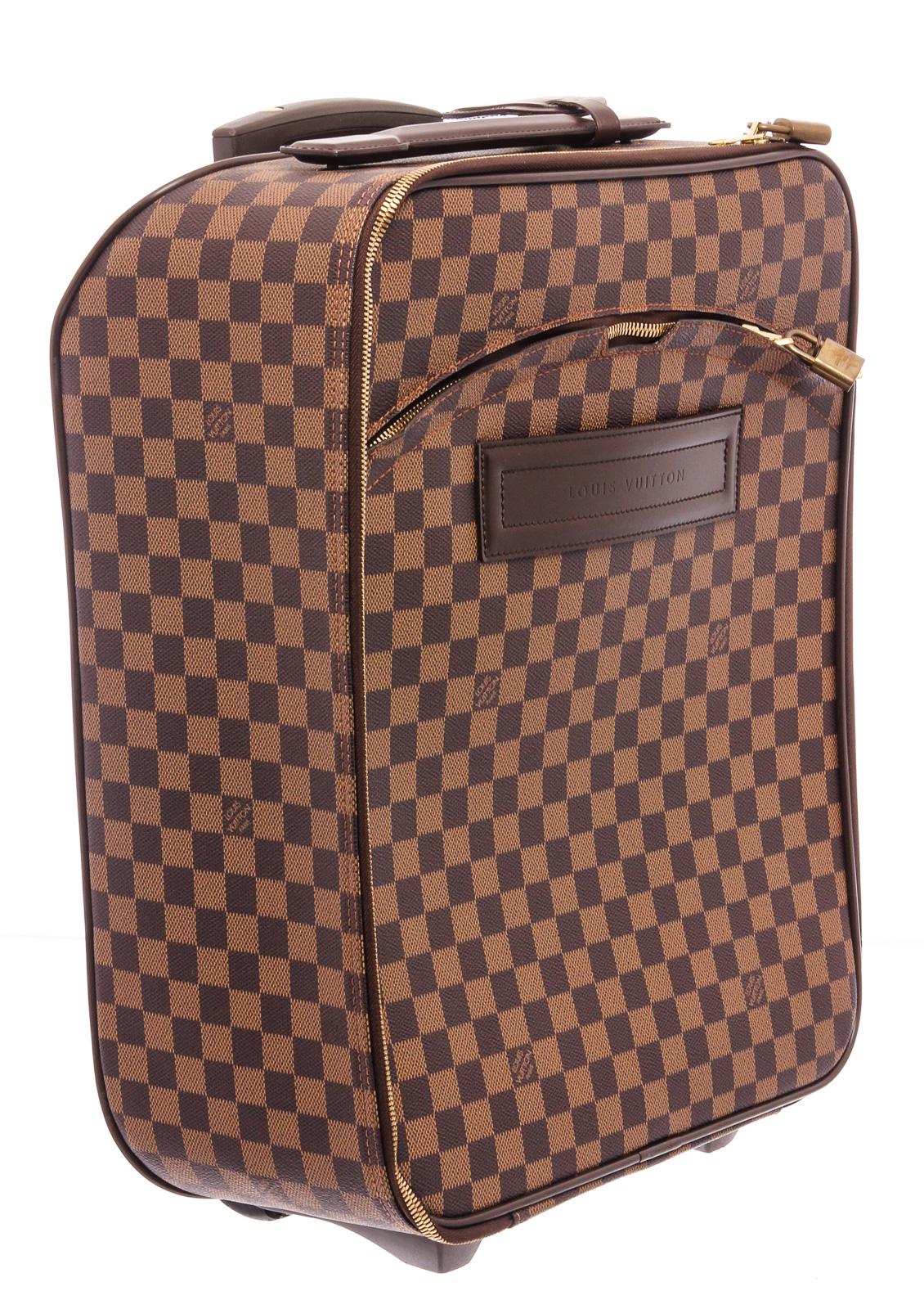 Brown Louis Vuitton Damier Ebene Canvas Leather Pegase 45 cm Luggage