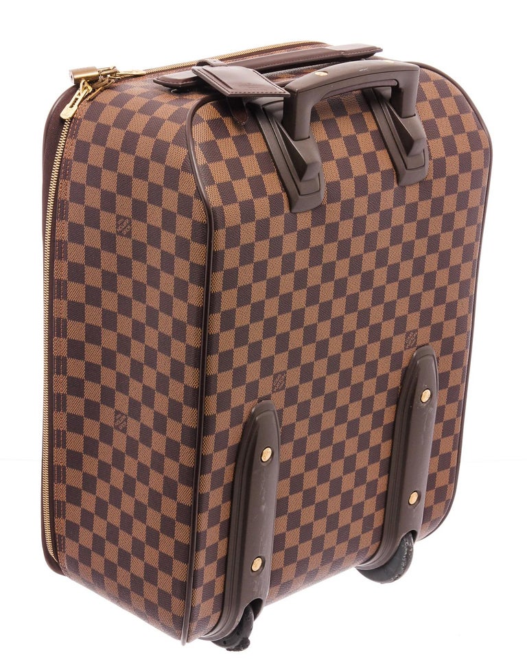 Louis Vuitton Damier Ebene Canvas Leather Pegase 45 cm Luggage For Sale at 1stdibs