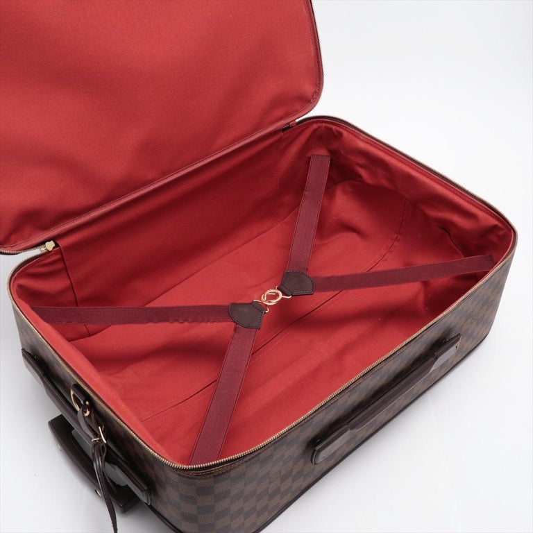 Louis Vuitton Damier Ebene Canvas Leather Pegase 55 cm Rolling Luggage For Sale 7