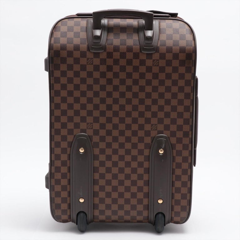 Black Louis Vuitton Damier Ebene Canvas Leather Pegase 55 cm Rolling Luggage For Sale
