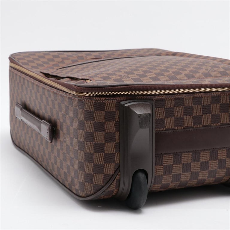 Louis Vuitton Damier Ebene Canvas Leather Pegase 55 cm Rolling Luggage In Good Condition For Sale In Irvine, CA