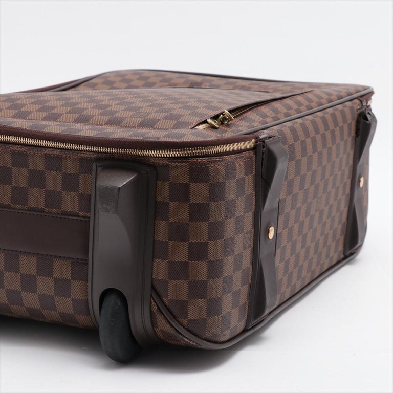 Women's Louis Vuitton Damier Ebene Canvas Leather Pegase 55 cm Rolling Luggage For Sale