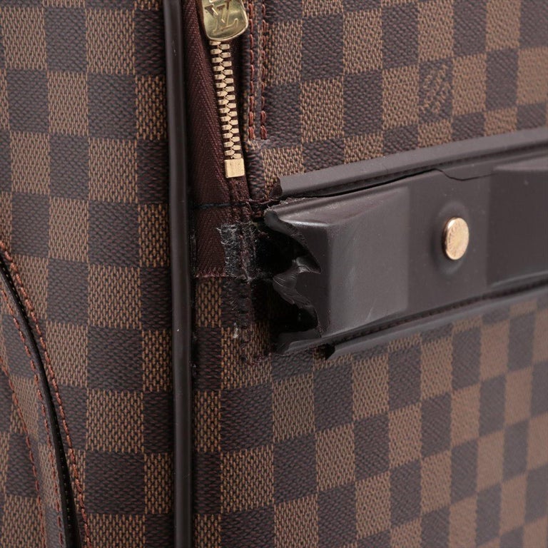 Louis Vuitton Damier Ebene Canvas Leather Pegase 55 cm Rolling Luggage For Sale 2