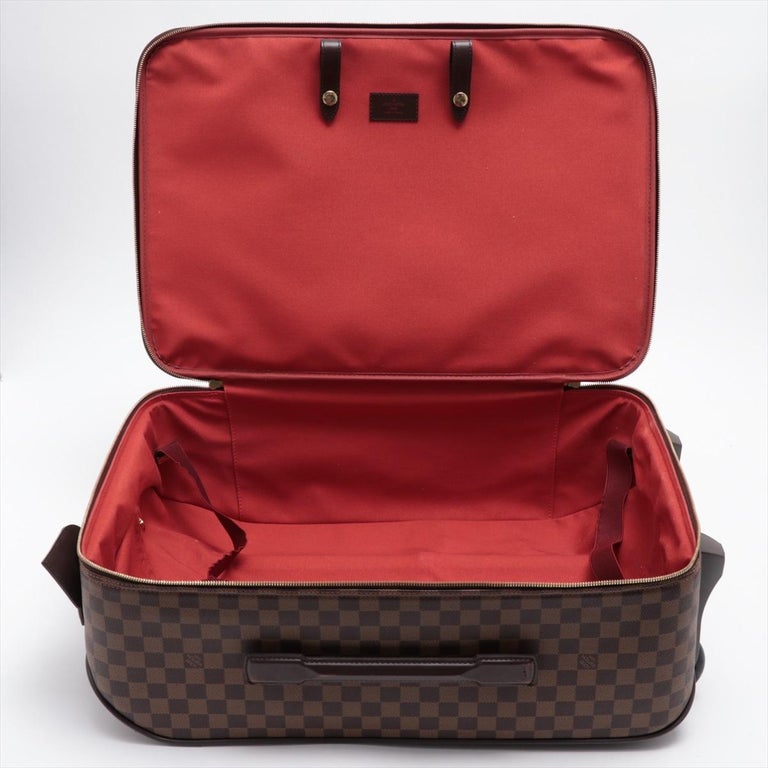 Louis Vuitton Damier Ebene Canvas Leather Pegase 55 cm Rolling Luggage For Sale 4