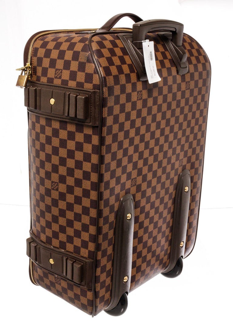 Louis Vuitton Damier Ebene Canvas Leather Pegase 55cm Rolling Luggage ...