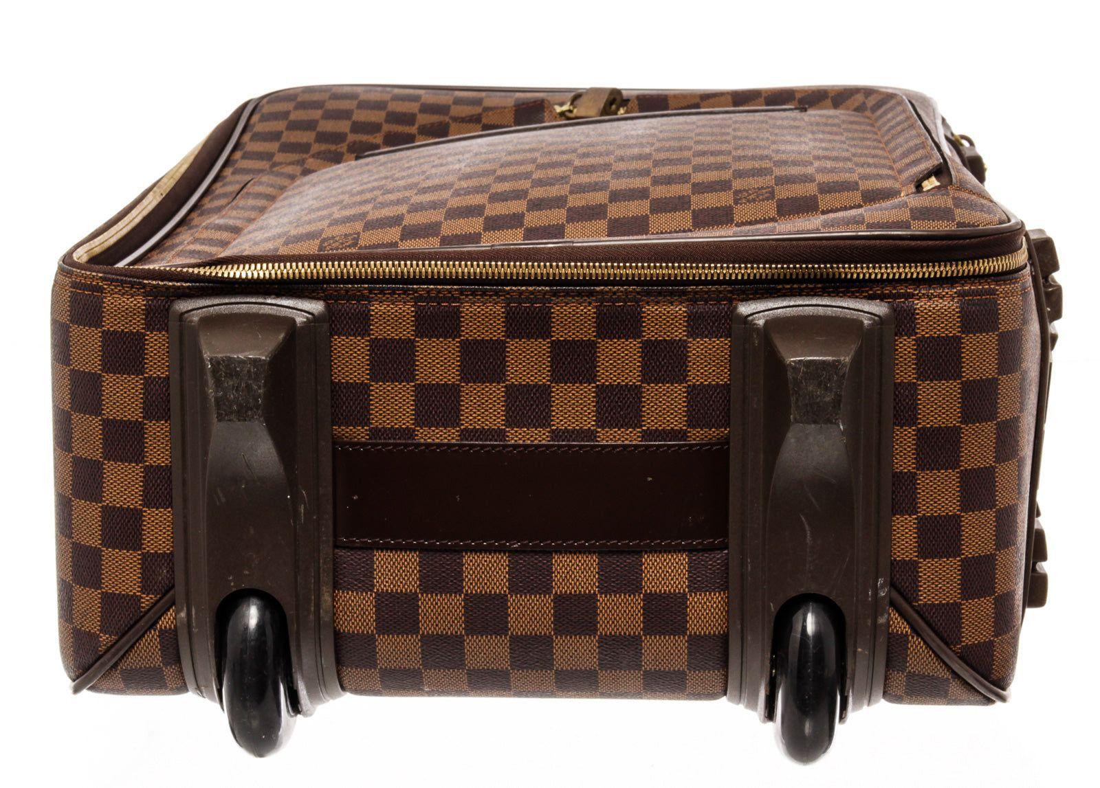 Brown Louis Vuitton Damier Ebene Canvas Leather Pegase 55cm Rolling Luggage