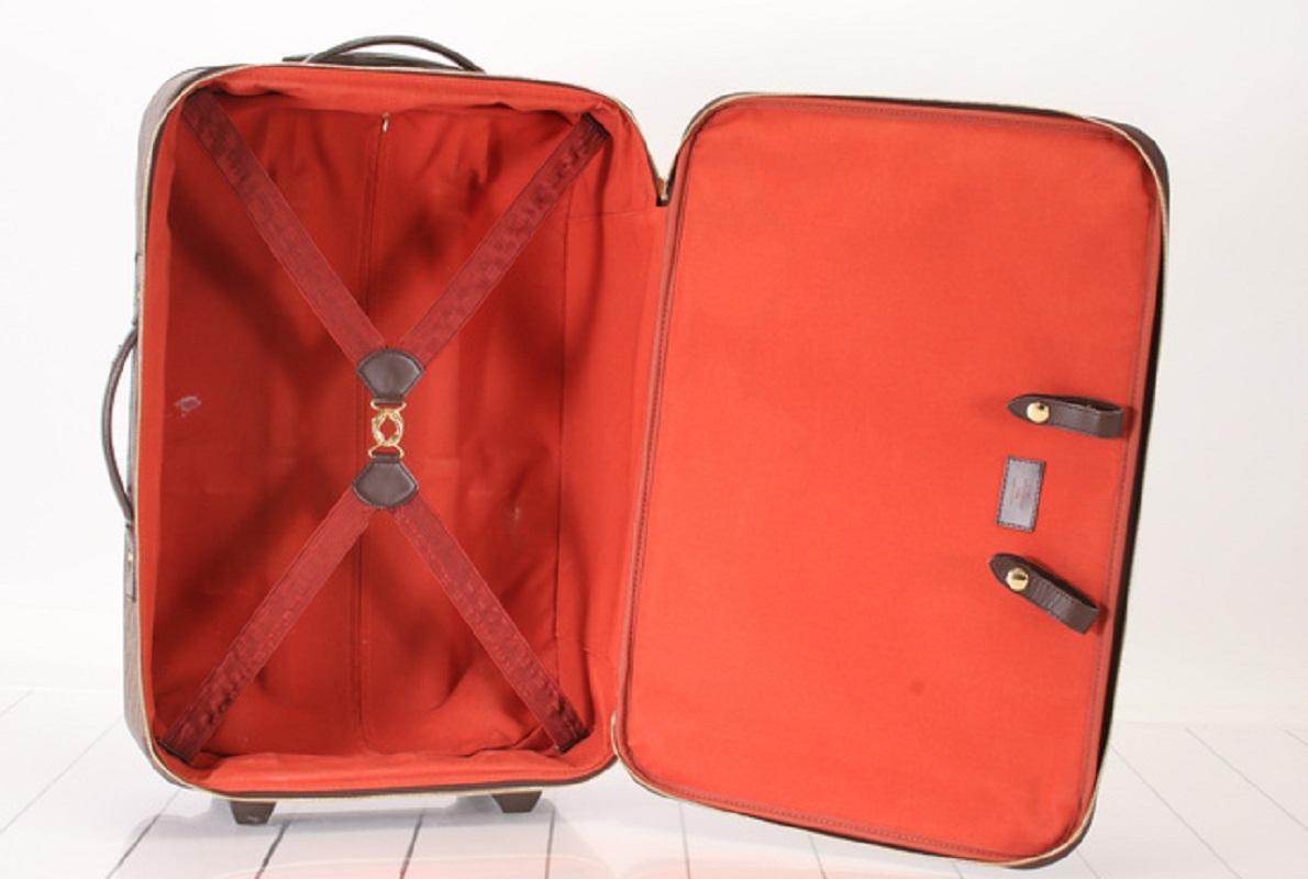 Women's Louis Vuitton Damier Ebene Canvas Leather Pegase Business 55 cm Rolling Luggage For Sale