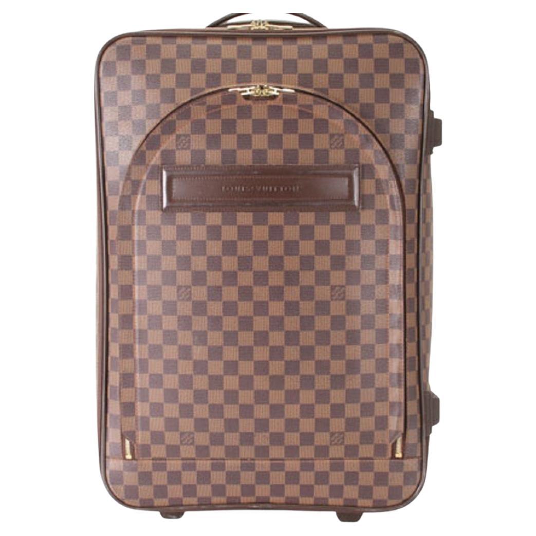 Louis Vuitton Damier Ebene Canvas Leather Pegase Business 55 cm Rolling Luggage For Sale