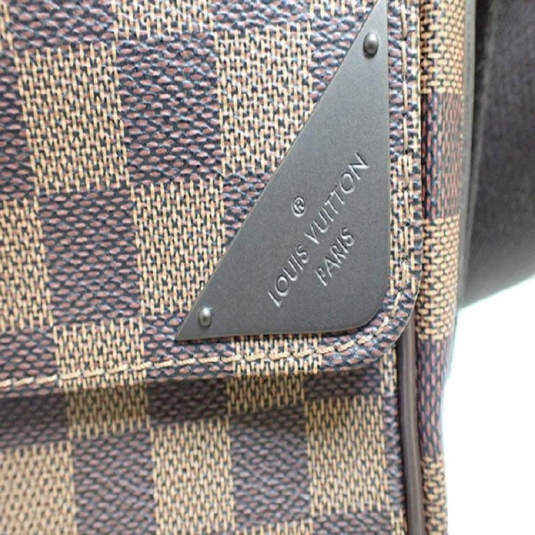 Louis Vuitton Damier Ebene Canvas Leather Shelton MM Crossbody bag For Sale 5