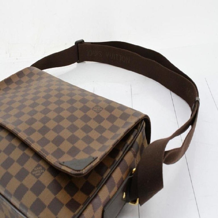 Brown Louis Vuitton Damier Ebene Canvas Leather Shelton MM Crossbody bag For Sale