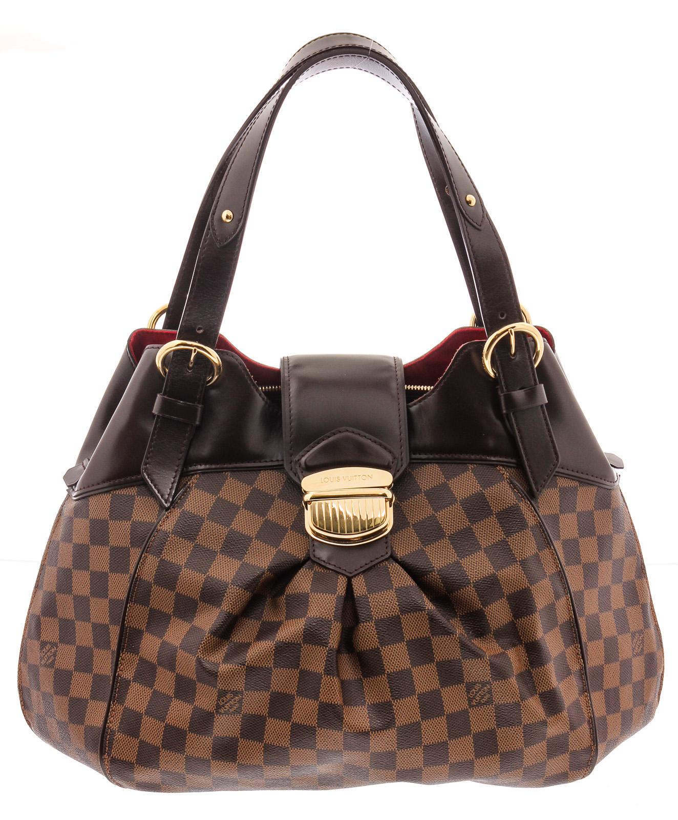 Brown Louis Vuitton Damier Ebene Canvas Leather Sistina PM Bag