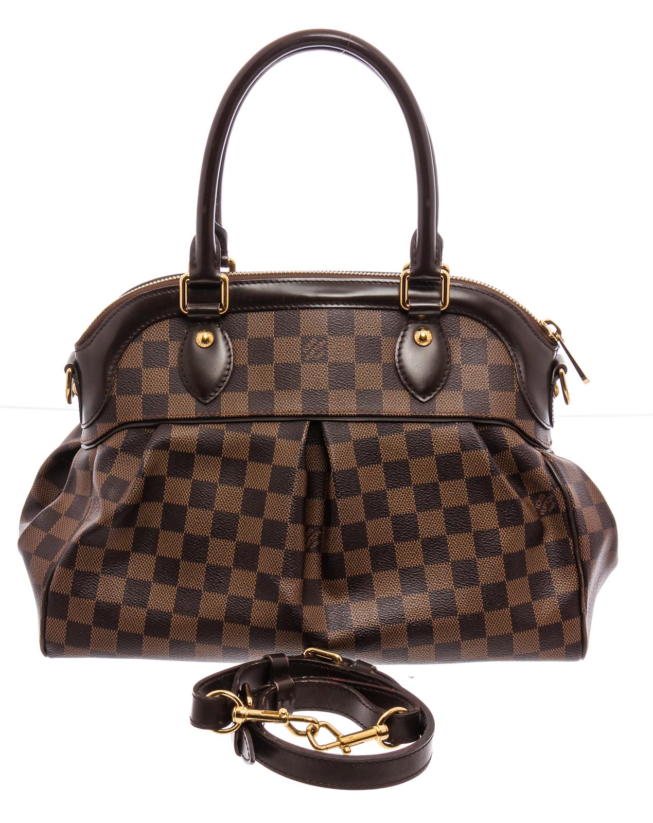 Louis Vuitton Damier Ebene Canvas Leather Trevi PM Shoulder Bag In Good Condition In Irvine, CA