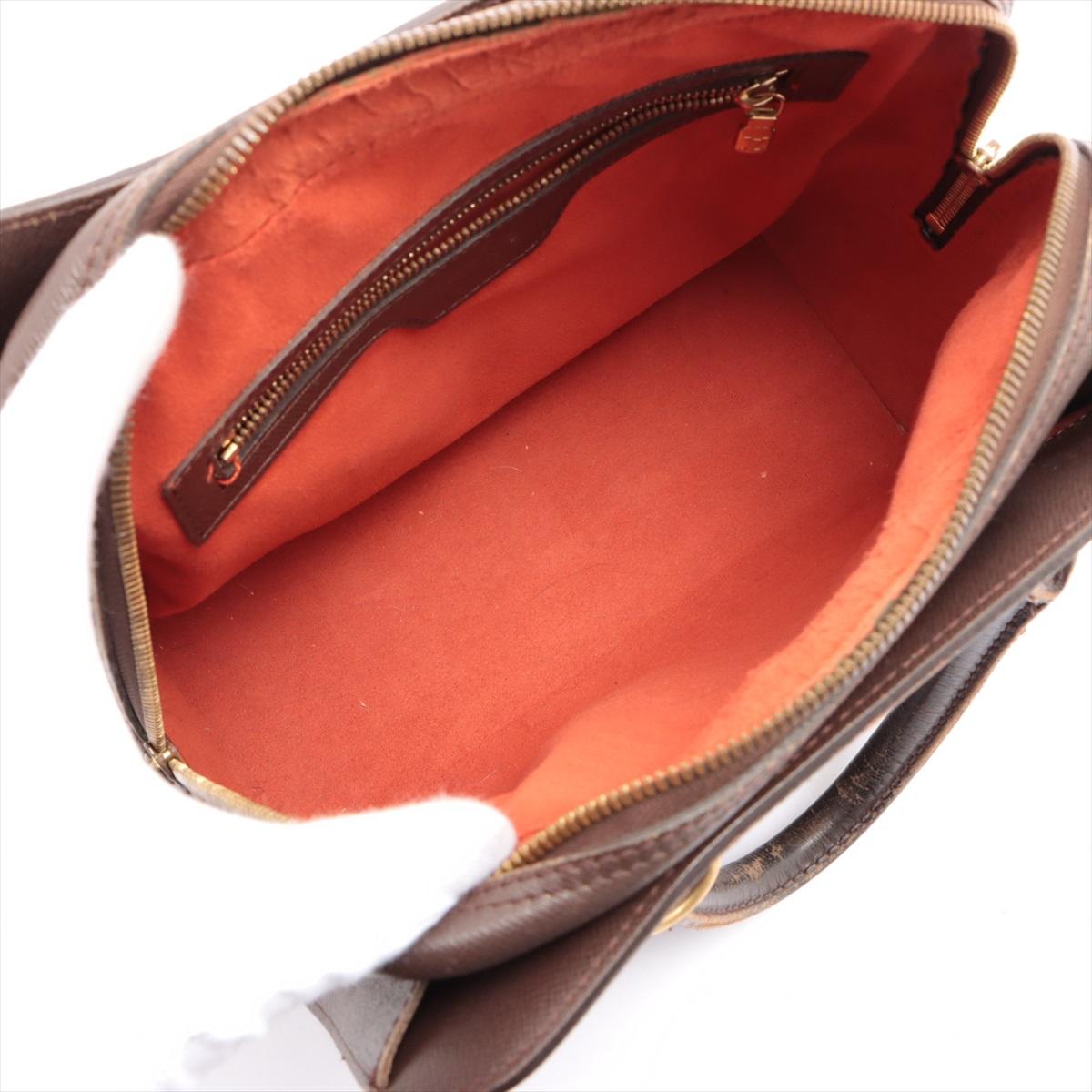 Women's Louis Vuitton Damier Ebene Canvas Leather Triana Handbag For Sale