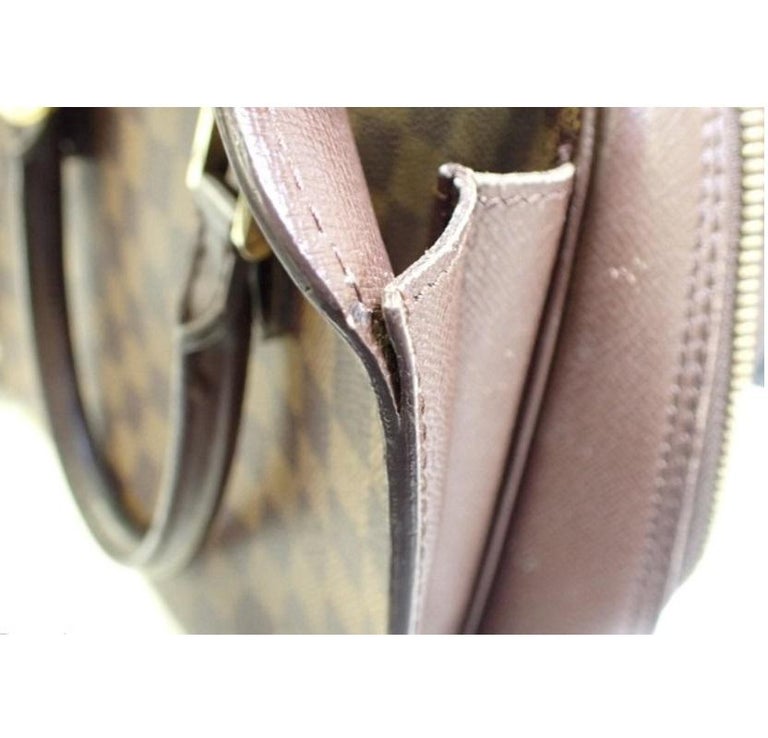 Louis Vuitton Damier Ebene Canvas Leather Triana Handbag For Sale at