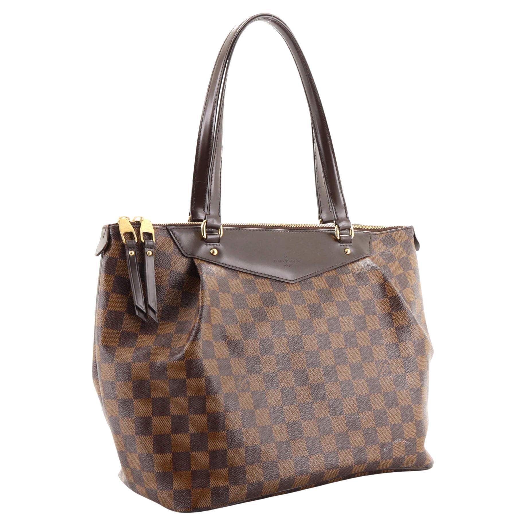 Louis Vuitton Damier Ebene Canvas Leather Westminster GM Shoulder Bag For Sale