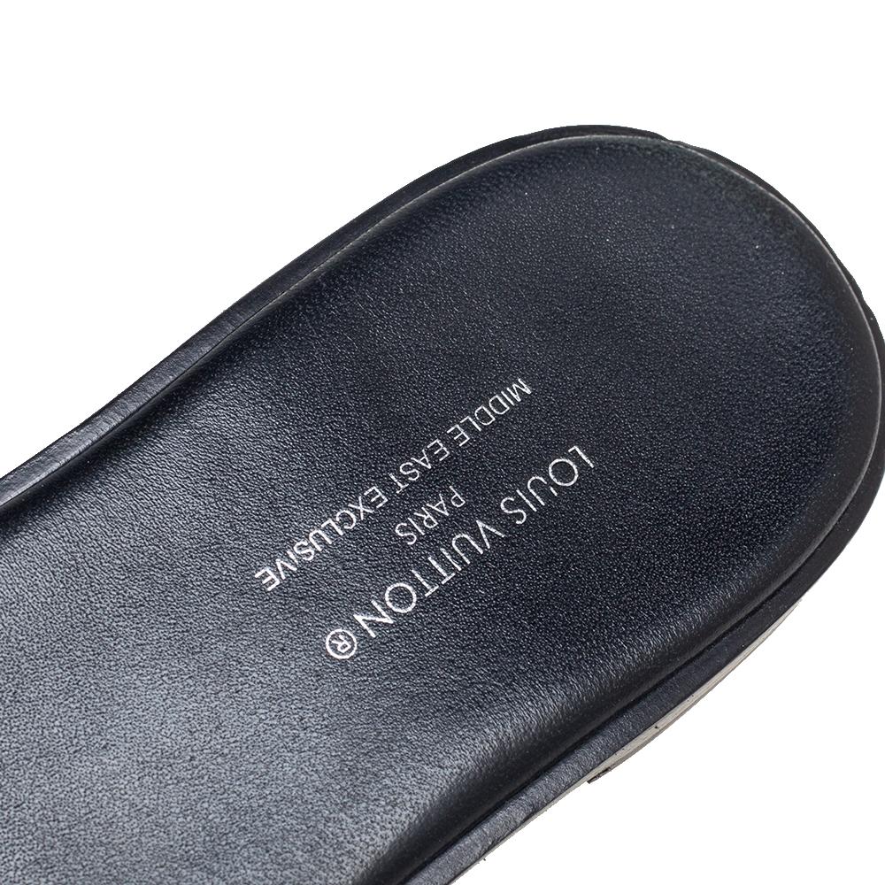 Black Louis Vuitton Damier Ebene Canvas Lock It Flats Size 36