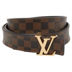 LOUIS VUITTON Damier Ebene 40mm LV Initiales Belt 120 48 102637