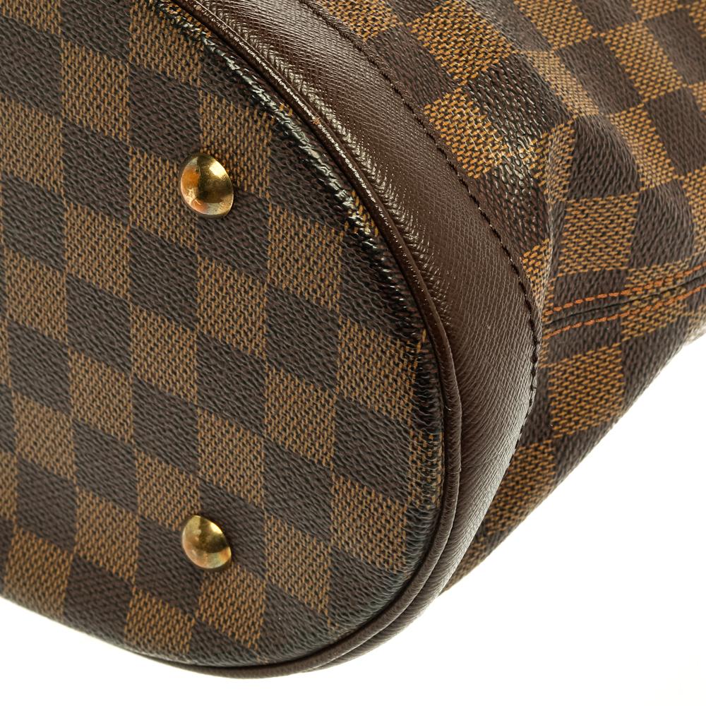 Brown Louis Vuitton Damier Ebene Canvas Marais Bucket Bag