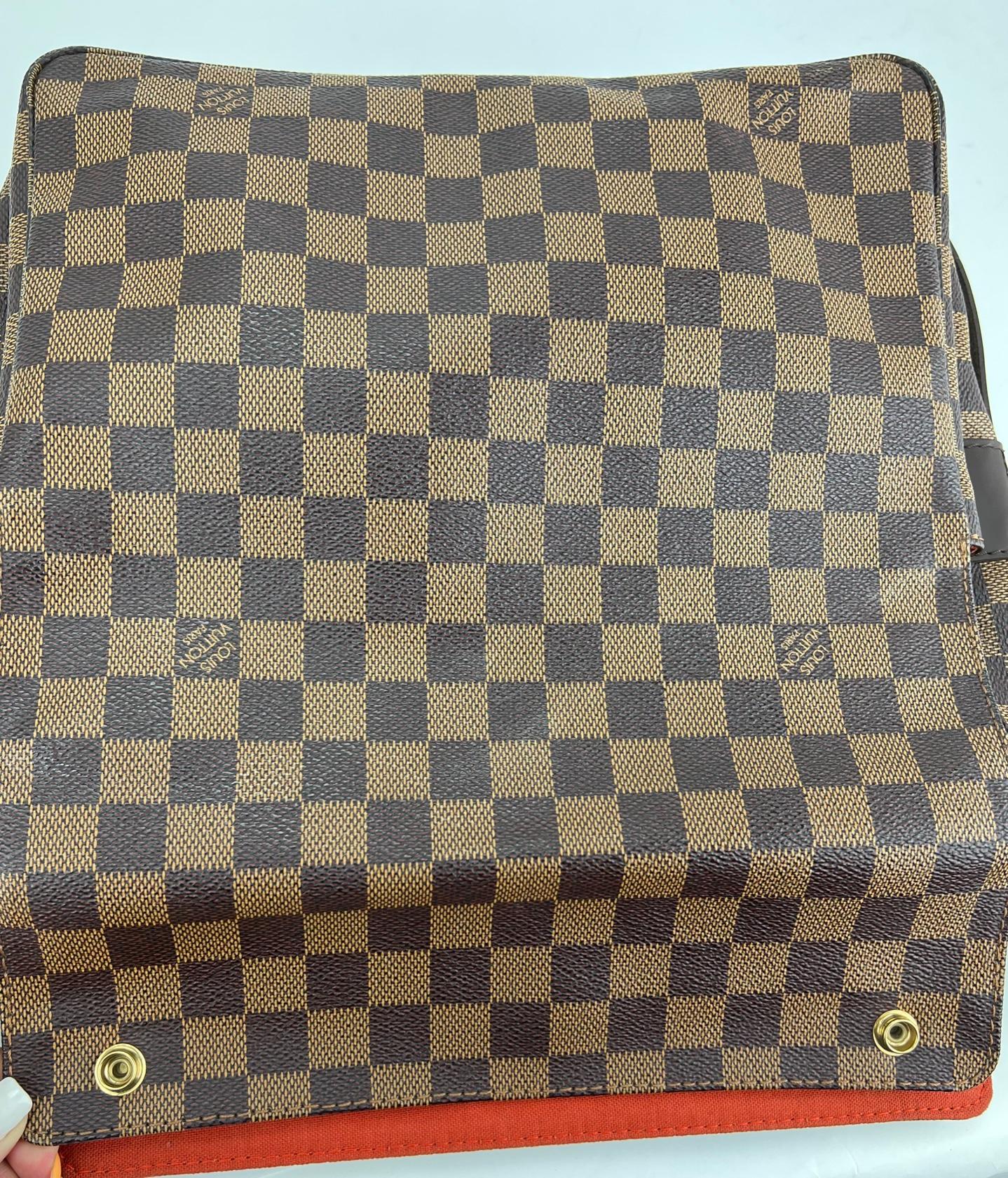 Louis Vuitton Damier Ebene Canvas Naviglio Shoulder Messenger Bag Briefcase  For Sale 3