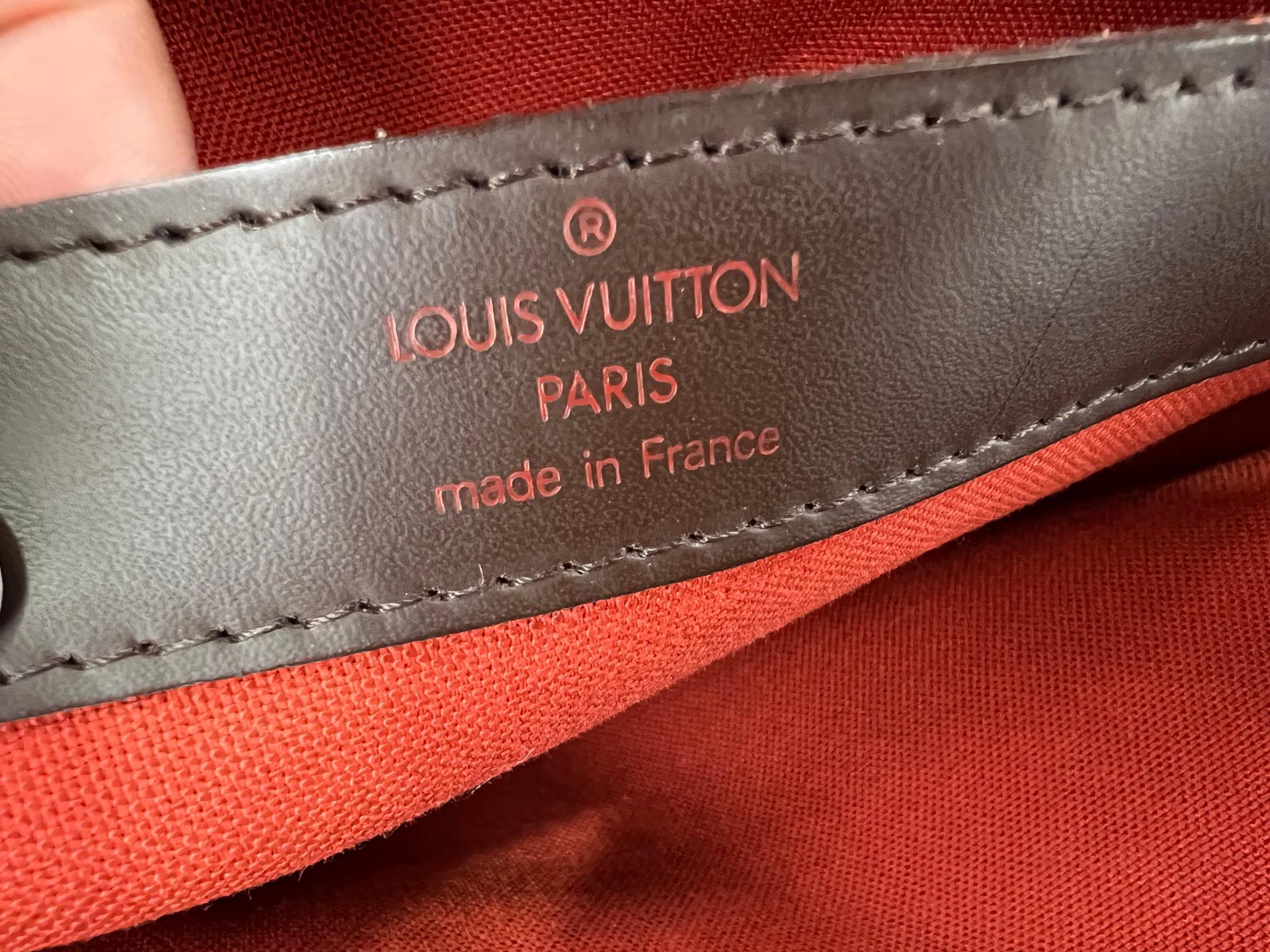 Damier Ebene Naviglio Umhängetasche/Aktentasche aus Segeltuch von Louis Vuitton  im Angebot 1