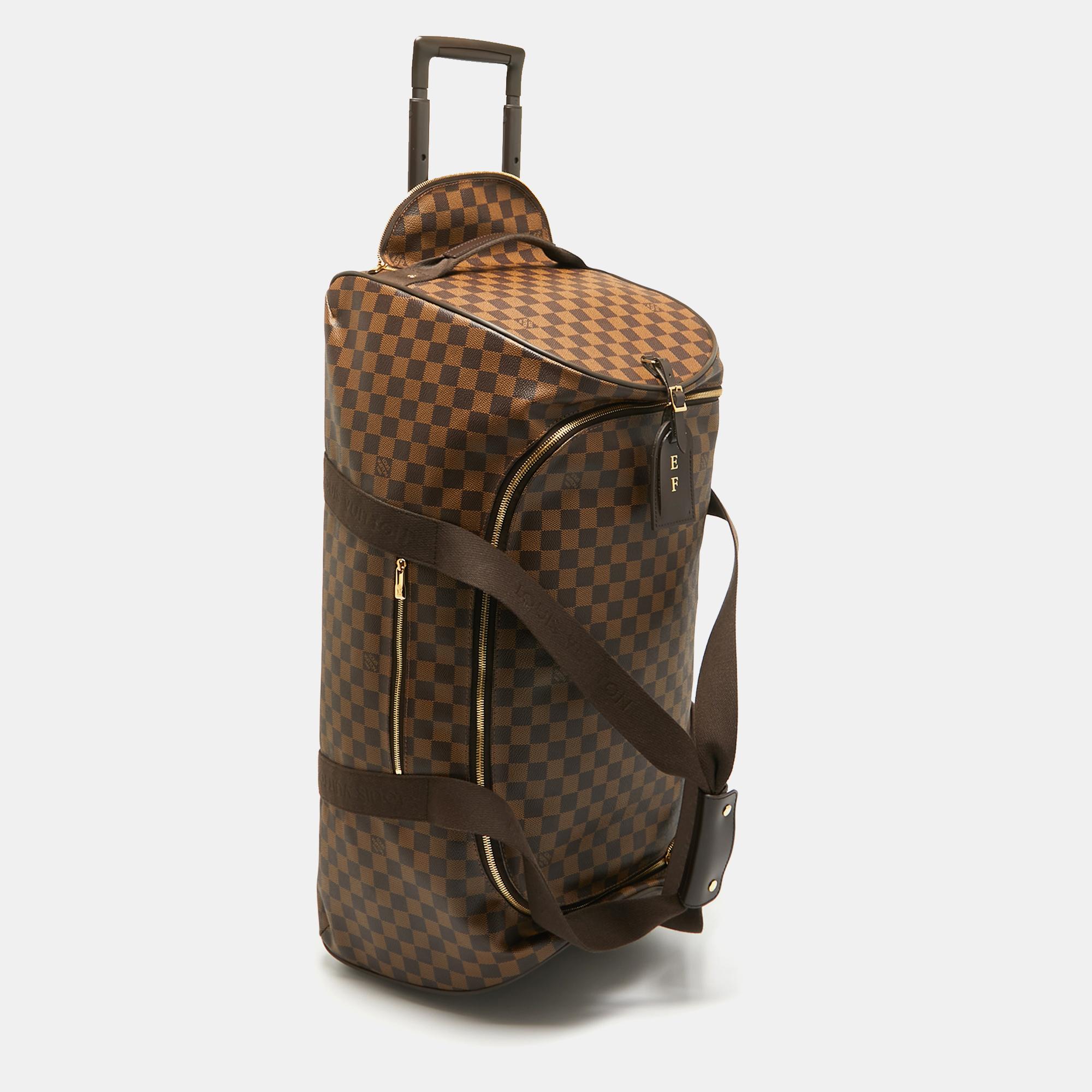 Louis Vuitton Damier Ebene Canvas Neo Eole 65 Rolling Duffle Bag In Good Condition In Dubai, Al Qouz 2