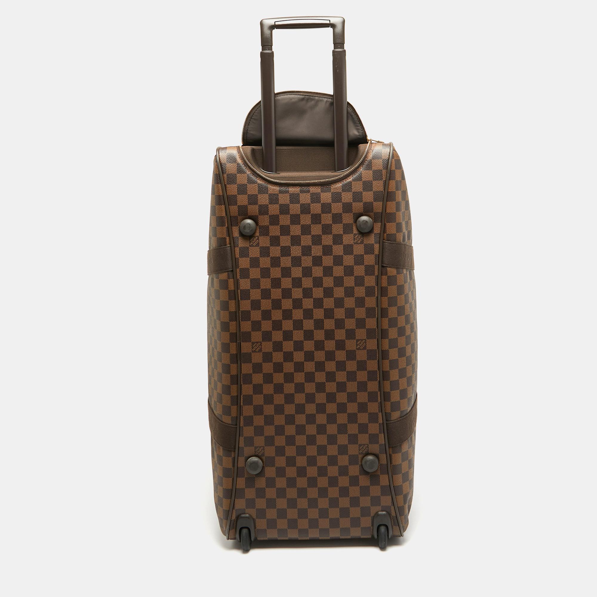 Men's Louis Vuitton Damier Ebene Canvas Neo Eole 65 Rolling Duffle Bag