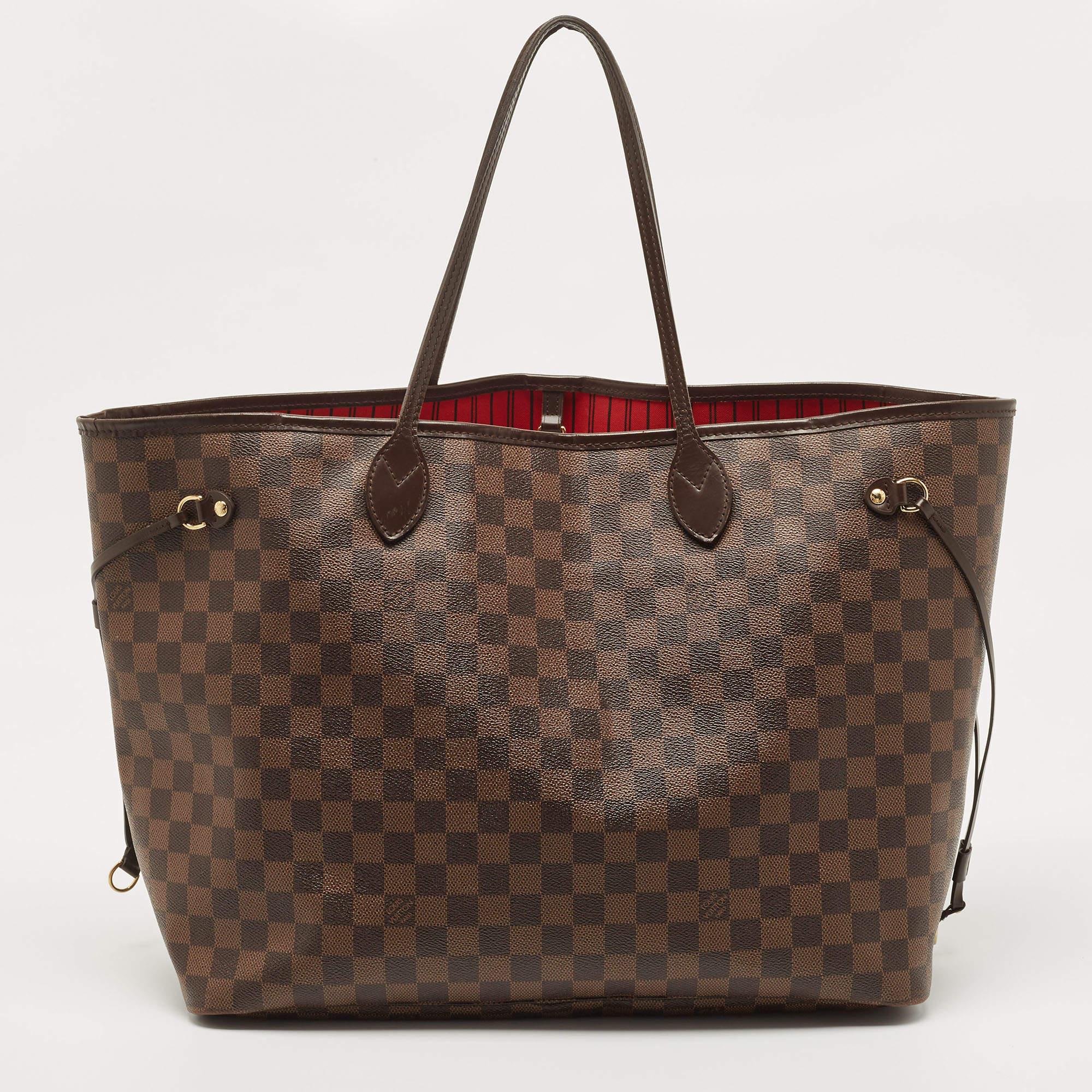 Louis Vuitton’s Neverfull was first introduced in 2007. Crafted from classic Damier Ebene canvas, Neverfull is versatile in design. The bag features dual top handles and a fabric-lined spacious interior. Neverfull is the perfect everyday tote.

