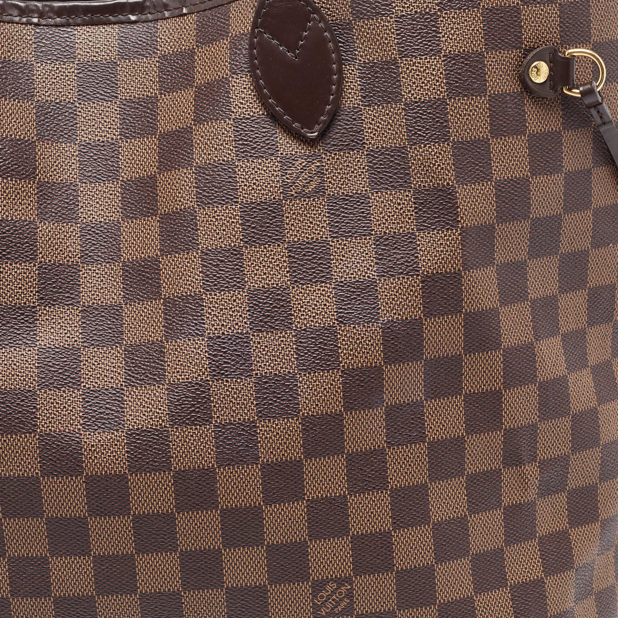 Women's Louis Vuitton Damier Ebene Canvas Neverfull GM Bag