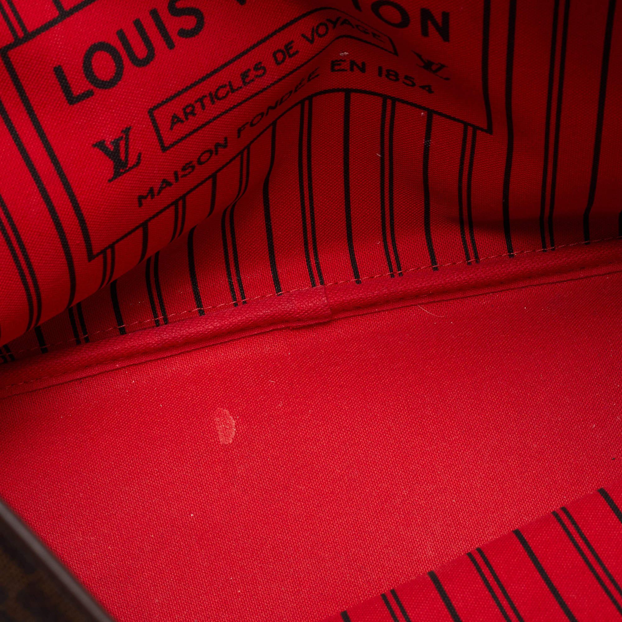 Damier Ebene Neverfull MM Tasche aus Segeltuch von Louis Vuitton im Angebot 7